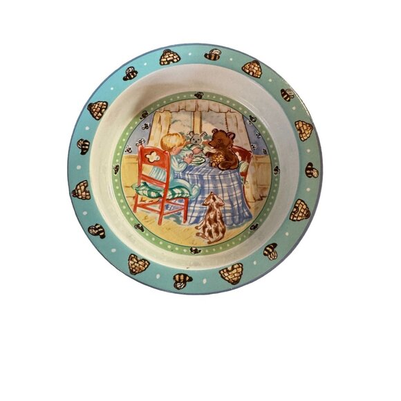 Vintage Global Design Child 3 Piece Dinner Set Boy and Teddy Design - Picture 6 of 16